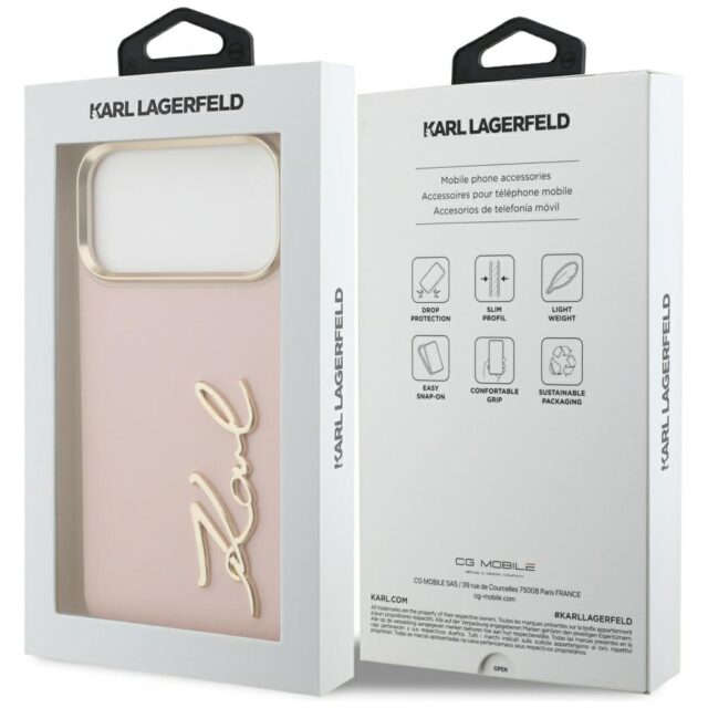 Karl Lagerfeld Karl Script Logo Case for iPhone 17 Pro Max Pink - imagine 8
