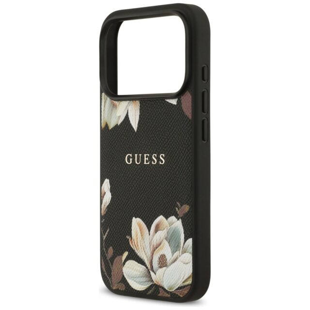 Guess Grained Flowers Classic Logo MagSafe case for iPhone 17 Pro black - imagine 6