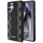 Case DKNY Leather Checkered Pattern MagSafe for Samsung Galaxy S25 Ultra black