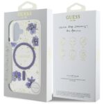 Case Guess Resin Flowers Glitter MagSafe for iPhone 16 purple - imagine 8