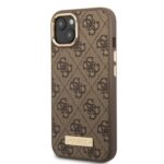 Guess GUHMP13MU4GPRW iPhone 13 / 14 / 15 6.1" brown hard case 4G Logo Plate MagSafe - imagine 2