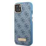 Guess GUHMP13MU4GPRB iPhone 13 / 14 / 15 6.1" blue hard case 4G Logo Plate MagSafe - imagine 2