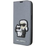 Karl Lagerfeld KLBKP14XSANKCPG iPhone 14 Pro Max 6.7" bookcase silver Saffiano Karl & Choupet