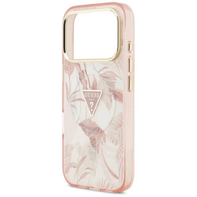 Guess Jungle Tonal Triangle MagSafe Case for iPhone 17 Pro Max Pink - imagine 6