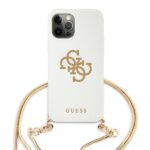 Guess GUHCP12LLSC4GWH iPhone 12 Pro Max 6,7" white hardcase 4G Gold Chain Collection - imagine 3