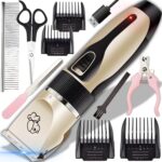 Extralink Pets Wireless Pet Grooming Clipper for Dogs and Cats with 4 Comb Attachments, Scissors and Nail File