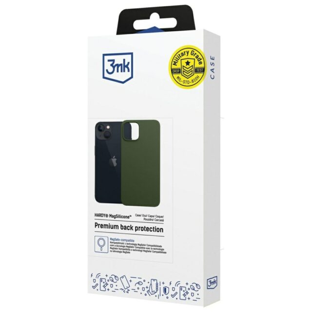 3MK Hardy MagSilicone Case for Apple iPhone 15 Dark Green - imagine 9