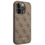 Guess GUHCP14XG4GFBR iPhone 14 Pro Max 6,7" brown hard case 4G Metal Gold Logo - imagine 4