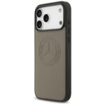 Case Mercedes Leather Vintage Logo       MagSafe for iPhone 17 Pro Max taupe - imagine 2