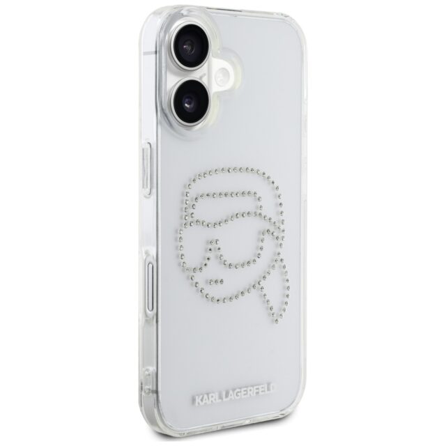 Case Karl Lagerfeld IML Rhinestones Karl Head for iPhone 16 transparent - imagine 4