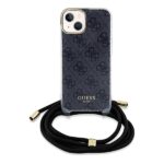 Guess GUHCP15SHC4SEK iPhone 15 / 14 / 13 6.1" black hardcase Crossbody Cord 4G Print - imagine 2