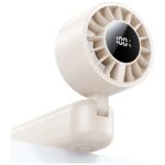 Hand fan USAMS Mini ZB352 1200mAh folding beige - imagine 3