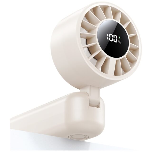 Hand fan USAMS Mini ZB352 1200mAh folding beige - imagine 3