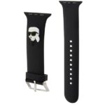 Karl Lagerfeld Strap KLAWMSLKNK AppleWatch 38/40/41mm black strap 3D Rubber Karl Head - imagine 3