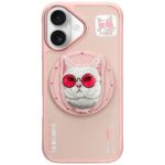 Nimmy Glasses Cool Cat MagSafe case for iPhone 16 pink