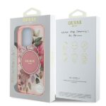 Guess GUHMP16XHFWBDCEP iPhone 16 Pro Max 6.9" pink hardcase IML Flower & Tonal Circle MagSafe - imagine 8