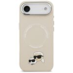 Karl Lagerfeld Karl & Choupette Pins MagSafe Case for iPhone Air Beige - imagine 3