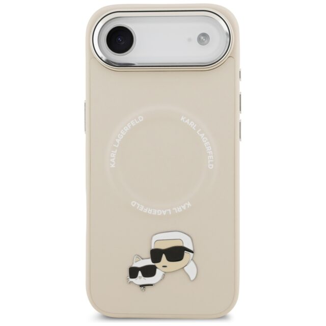 Karl Lagerfeld Karl & Choupette Pins MagSafe Case for iPhone Air Beige - imagine 3