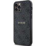 Guess GUHMP12MG4GFRK iPhone 12/12 Pro 6.1" black hardcase 4G Collection Leather Metal Logo Mag - imagine 2