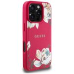 Case Guess Grained Printed Flower Pattern MagSafe for iPhone 16 Pro Max Fuchsia - imagine 4