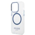 Guess GUHMP14LHTRMB iPhone 14 Pro 6,1" blue hard case Metal Outline Magsafe - imagine 6