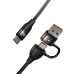 USAMS Cable U85 2xUSB-C/USB-A1.2m 100W PD Fast Charge black SJ654USB01 (US-SJ654)