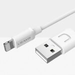 USAMS U-Turn Lightning Cable 1m white 2A IPUSBXD02 (US-SJ097) - imagine 2