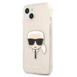 Karl Lagerfeld KLHCP13MKHTUGLGO iPhone 13 / 14 / 15 6,1" gold hardcase Glitter Karl`s Head - imagine 2