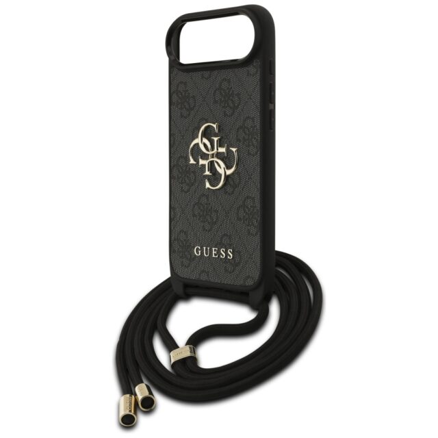 Case Guess 4G Big Logo Cord Stap         Crossbody for iPhone Air black - imagine 5
