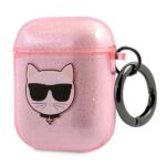 Karl Lagerfeld KLA2UCHGP AirPods cover pink Glitter Choupette - imagine 3