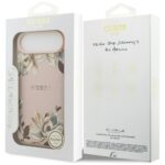 Guess Grained Flowers Classic Logo MagSafe Case for iPhone Air Pink - imagine 8