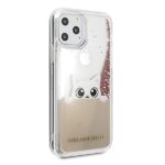 Karl Lagerfeld KLHCN58PABGNU iPhone 11 Pro pink gold hard case PEEK A BOO Liquid Glitter - imagine 5