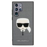 Karl Lagerfeld KLHCS22LSAKHSL S908 S22 Ultra silver hardcase Saffiano Ikonik Karl`s Head - imagine 3