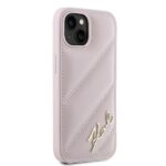Karl Lagerfeld KLHCP14SPQDSMGP iPhone 14 / 15 / 13 6.1" pink hardcase Diagonal Quilted Script - imagine 4