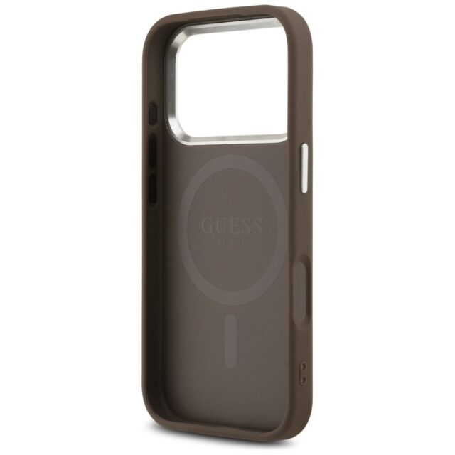 Case Guess 4G Triangle Logo MagSafe for iPhone 17 Pro brown - imagine 7