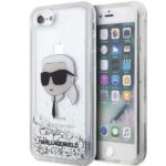 Karl Lagerfeld KLHCI8LNKHCH iPhone 7/8/SE 2020 / SE 2022 silver hardcase Glitter Karl Head