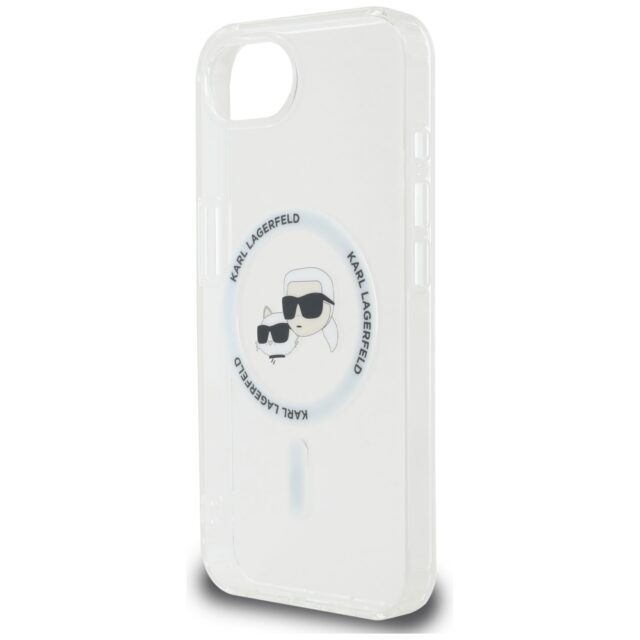 Case Karl Lagerfeld IML Metal Karl & Choupette Heads MagSafe for iPhone 16e white - imagine 6