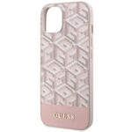 Guess GUHMP14SHGCFSEP iPhone 14 / 15 / 13 6.1" pink hard case GCube Stripes MagSafe - imagine 6