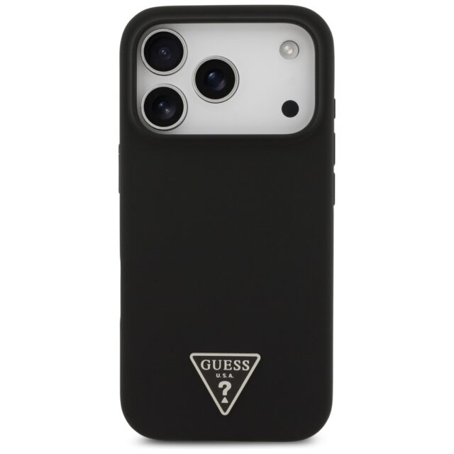 Case Guess Silicone Triangle Logo MagSafe for iPhone 17 Pro black - imagine 3