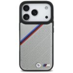BMW M Tricolor Metal Logo MagSafe Case for iPhone 17 Pro Gray - imagine 3