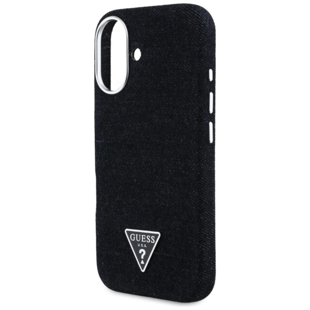 Case Guess Denim Triangle Logo MagSafe for iPhone 16 black - imagine 6