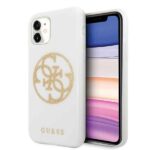 Guess GUHCN61TPUWHGLG iPhone 11 6,1" /Xr white hard case Glitter 4G Circle Logo