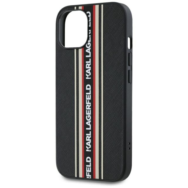 Case Karl Lagerfeld Saffiano Athleisure Stripes Cord for iPhone 15 red - imagine 5