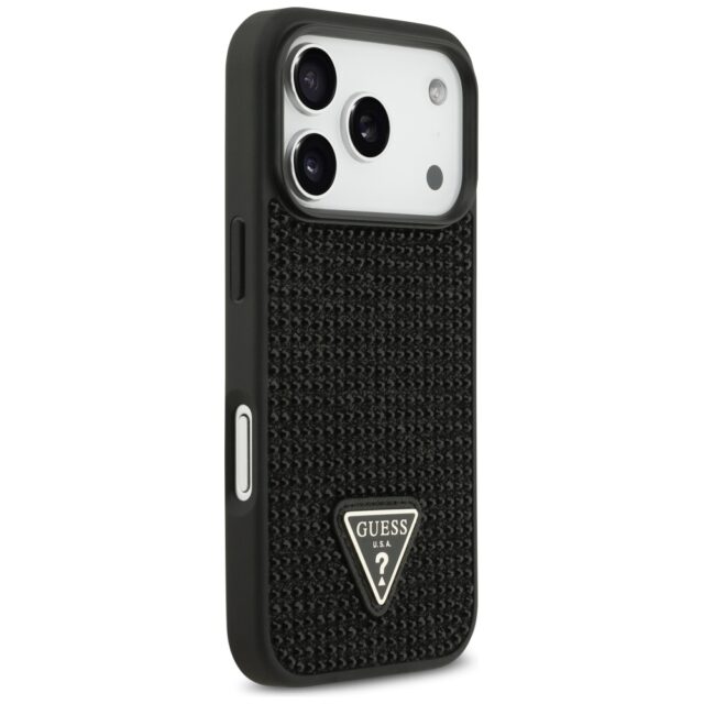 Case Guess Rhinestone Triangle Logo for iPhone 17 Pro black - imagine 4