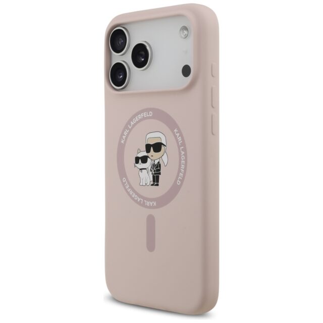 Karl Lagerfeld Silicone Karl&Choupette Ring MagSafe Case for iPhone 17 Pro Max Pink - imagine 2