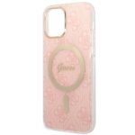 Guess Set GUBPP12MH4EACSP Case+ Charger iPhone 12/12 Pro pink hard case 4G Print MagSafe - imagine 6