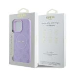 Guess GUHMP16XPSAPSMEU iPhone 16 Pro Max 6.9" purple hardcase Saffiano Peony Classic Logo M - imagine 8