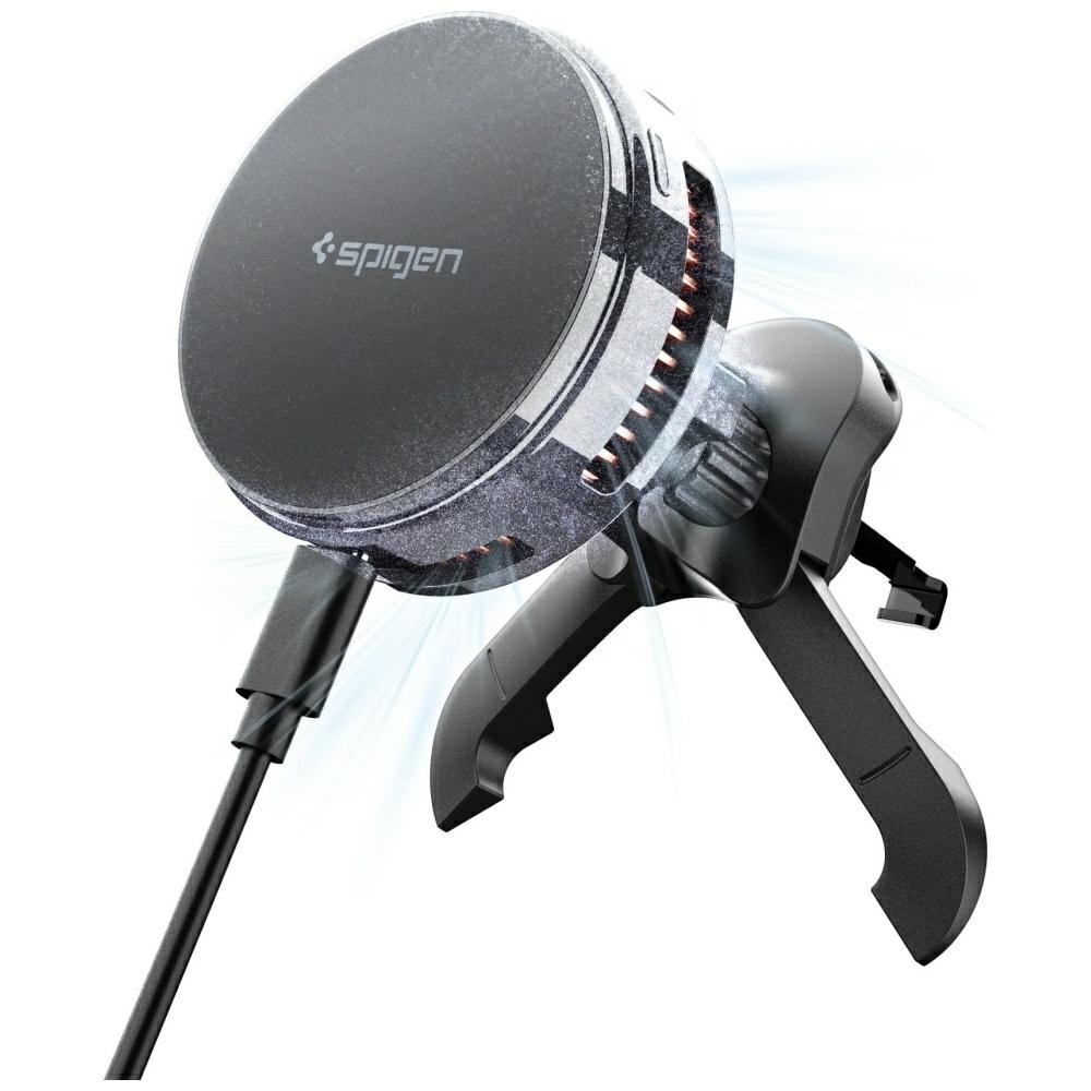 cps-78dac62b7a8944b4b05b7670794c0bf9-2025-12-11-10-41-05 Uchwyt samochodowy do kratki wentylacyjnej Spigen Essential indukcyjny Qi2.2 25W MagSafe czarny - imagine 1