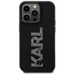 Karl Lagerfeld KLHCP15L3DMBKCK iPhone 15 Pro 6.1" black hardcase 3D Rubber Glitter Logo - imagine 3