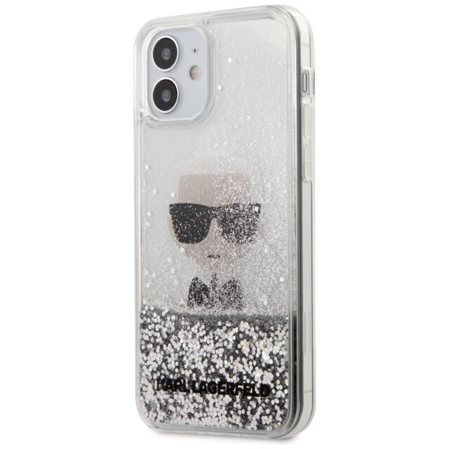 Karl Lagerfeld KLHCP12SGLIKSL iPhone 12 mini 5,4" silver hardcase Ikonik Liquid Glitter - imagine 2